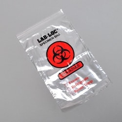 Elkay Plastics Company Bag Specimen Transport with Lab-Loc Zipper Biohazard Print Seal N Rip  2 mil 6 X 9 1,000 per Case