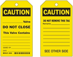 Brady Accident Prevention Tags - Caution:Facility Safety and Maintenance:Equipment