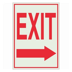 Brady™ BradyGlo™ Glow-in-the-Dark Exit and Directional Sign: EXIT (w/Picto)