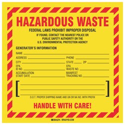 Brady&trade;&nbsp;Hazardous Waste Federal Law Prohibits Improper Disposal...etc Sign