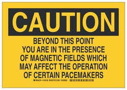 Brady™ Legend: BEYOND THIS POINT YOU ARE IN THE PRESENCE OF MAGNETIC FIELDS?.. Sign