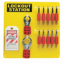 Brady 10-Lock Board (Filled with Brady Safety Padlocks) Black on Yellow | Buy Online | Brady&trade; | Fisher Scientific