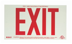 Brady™ BradyGlo™ Frameless Exit Signs