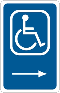 Brady™ Handicapped Sign: (HANDICAPPED/PICTO ONLY) (W/RIGHT ARROW)