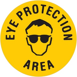 Brady&trade;&nbsp;Floor Safety Sign: EYE PROTECTION AREA (w/Picto)
