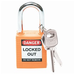 Brady™ Keyed Different Safety Padlocks with 1.5 in. Shackle, Orange