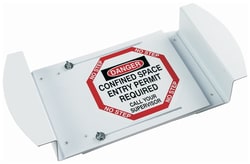 Brady™ Manhole Cover: CONFINED SPACE ENTRY PERMIT REQUIRED CALL YOUR SUPERVISOR