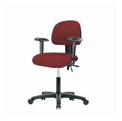 Fisherbrand Fabric Chair - Desk Height with Adjustable Arms and Casters in Fabric Burgundy | Buy Online | Fisher Scientific