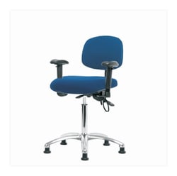 Fisherbrand™ Fabric ESD Chair - Medium Bench Height with Adjustable Arms and ESD Stationary Glides in ESD Fabric