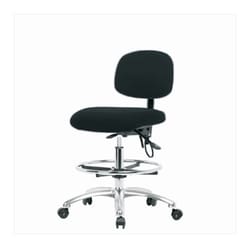 Fisherbrand™ Fabric ESD Chair - Medium Bench Height with Seat Tilt, Chrome Foot Ring, and ESD Casters in ESD Fabric