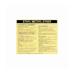 Brady™ Hazardous Material Label: ETHYL METHYL ETHER