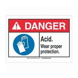 Brady&trade;&nbsp;Aluminum Danger Sign: ACID. WEAR PROPER PROTECTION.