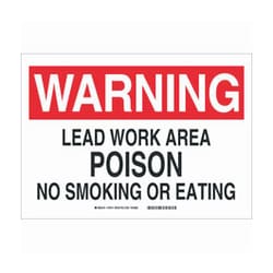 Brady™ Polystyrene Warning Sign: LEAD WORK AREA POISON NO SMOKING OR EATING