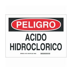 Brady&trade;&nbsp;Aluminum Peligro Sign: ACIDO HIDROCLORICO