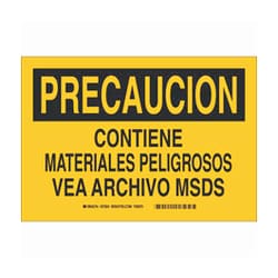 Brady&trade;&nbsp;Aluminum Precaution Sign: CONTIENE MATERIALES PELIGROSOS VEA ARCHIVO MSDS