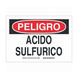 Brady™ Aluminum Peligro Sign: ACIDO SULFURICO