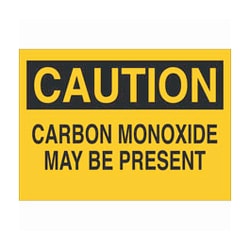 Brady™ Aluminum Caution Sign: CARBON MONOXIDE MAY BE PRESENT