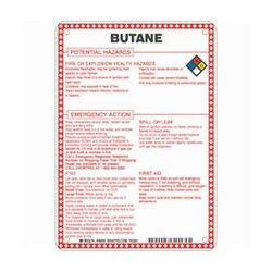 Brady Fiberglass Hazard Sign: BUTANE POTENTIAL HAZARDS Black/blue/red/yellow