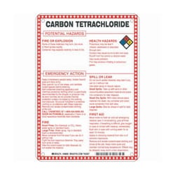 Brady&trade;&nbsp;Fiberglass Hazard Sign: CARBON TETRACHLORIDE POTENTIAL HAZARDS