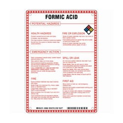 Brady Fiberglass Hazard Sign: FORMIC ACID POTENTIAL HAZARDS 7 x 10 in. | Buy Online | Brady&trade; | Fisher Scientific
