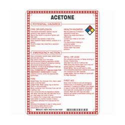 Brady™ Fiberglass Hazard Sign: ISOPROPYL ACETATE POTENTIAL HAZARDS
