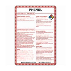 Brady™ Fiberglass Hazard Sign: PHENOL POTENTIAL HAZARDS