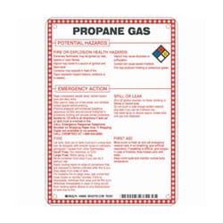 Brady™ Fiberglass Hazard Sign: PROPANE GAS POTENTIAL HAZARDS
