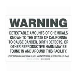 Brady™ Aluminum Warning Sign: DETECTABLE AMOUNTS…THIS FACILITY.