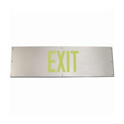 Brady&trade;&nbsp;Aluminum BradyGlo&trade; Photoluminescent Kick Plate Sign: EXIT