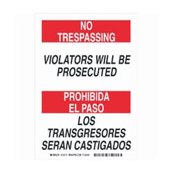 Brady&trade;&nbsp;Aluminum Prohibited Activity Sign: VIOLATORS WILL BE PROSECUTED/LOS TRANSGRESORES SERAN CASTIGADOS
