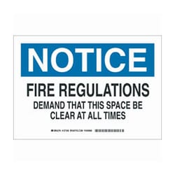 Brady™ Polystyrene No Parking Sign: FIRE REGULATIONS DEMAND THAT THIS SPACE BE CLEAR A