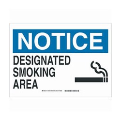 Brady™ Aluminum Office & General ID Sign: DESIGNATED SMOKING AREA