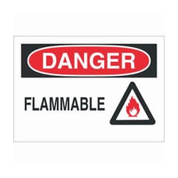 Brady™ Aluminum Danger Sign: FLAMMABLE, pictrogram