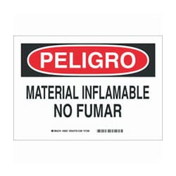 Brady&trade;&nbsp;Aluminum Warning Sign: MATERIAL INFLAMABLE NO FUMAR
