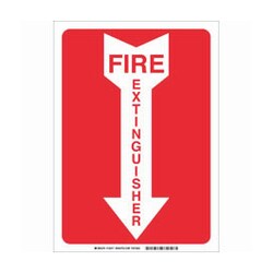 Brady&trade;&nbsp;Polystyrene Fire Extinguisher Sign: FIRE EXTINGUISHER, White on Red
