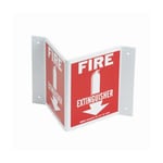 Brady™ Plastic Fire Extinguisher Sign: FIRE EXTINGUISHER, White on Red