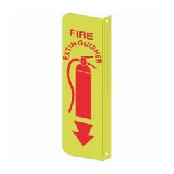 Brady&trade;&nbsp;Glow in the Dark Plastic 2-Way View Sign: FIRE EXTINGUISHER