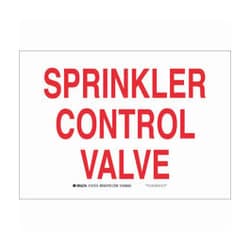 Brady™ Aluminum Fire Emergency & Disaster Sign: SPRINKLER CONTROL VALVE