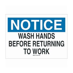 Brady™ Polyester Personal Hygiene & Bathroom Sign: WASH HANDS BEFORE RETURNING TO WORK
