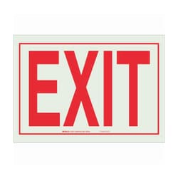 Brady™ Polystyrene BradyGlo™ Exit & Entrance Sign: EXIT, red on luminous
