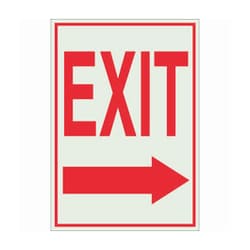 Brady&trade;&nbsp;Polyester Adhesive BradyGlo&trade; Exit &amp; Entrance Sign: EXIT, right arrow
