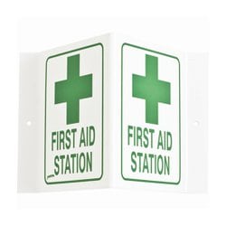 Brady™ Acrylic First Aid, Eyewash & Medical Sign: FIRST AID STATION