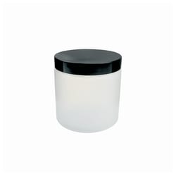 Qorpak™ Natural HDPE Straight Sided Round Bottles with Black Phenolic Solid PE Cap