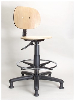 Fisherbrand&trade;&nbsp;Pneumatic Stools with Wooden Seat, Desk Height