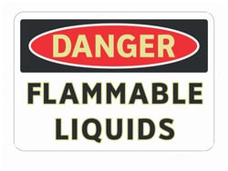 Brady™ Adhesive Warning Sign: FLAMMABLE LIQUIDS
