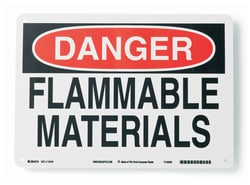 Brady™ Polypropylene Warning Sign: FLAMMABLE MATERIALS