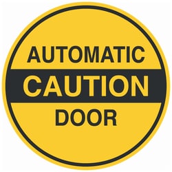 Brady™ Polyester Door and Pathway Labels and Markers Sign: AUTOMATIC CAUTION DOOR