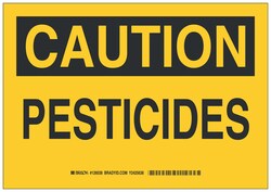 Brady Aluminum Caution Sign: PESTICIDES 10 x 7 in. | Buy Online | Brady&trade; | Fisher Scientific