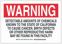 Brady™ Polystyrene Warning Sign: DETECTABLE AMOUNTS...THIS FACILITY, black and red