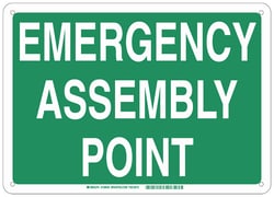 Brady™ Polystyrene Fire Emergency & Disaster Sign: EMERGENCY ASSEMBLY POINT